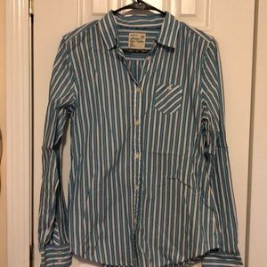 American eagle striped button down top NWT